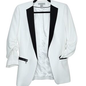 H&M White and Black Blazer